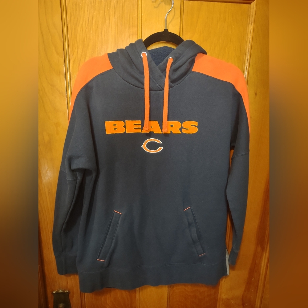 NFL Chicago Bears hoodie Size L navy and orange